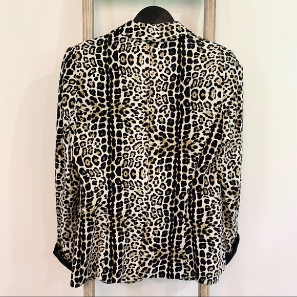 Zara Basic Leopard Animal Print One Button Close Blazer Size Small - Picture 6 of 10